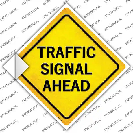 Traffic Signal Ahead Novelty Diamond Sticker Decal