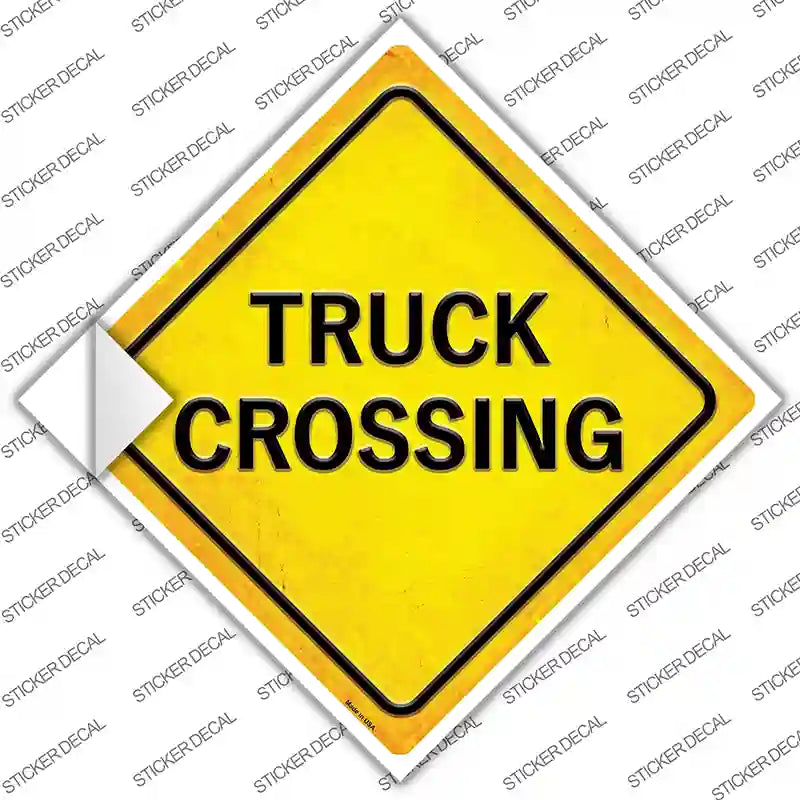 Truck Crossing Novelty Diamond Sticker Decal