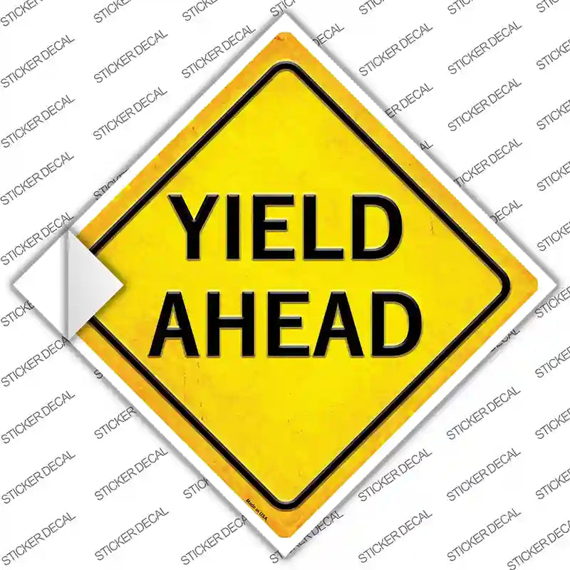 Yield Ahead Novelty Diamond Sticker Decal