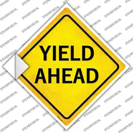 Yield Ahead Novelty Diamond Sticker Decal