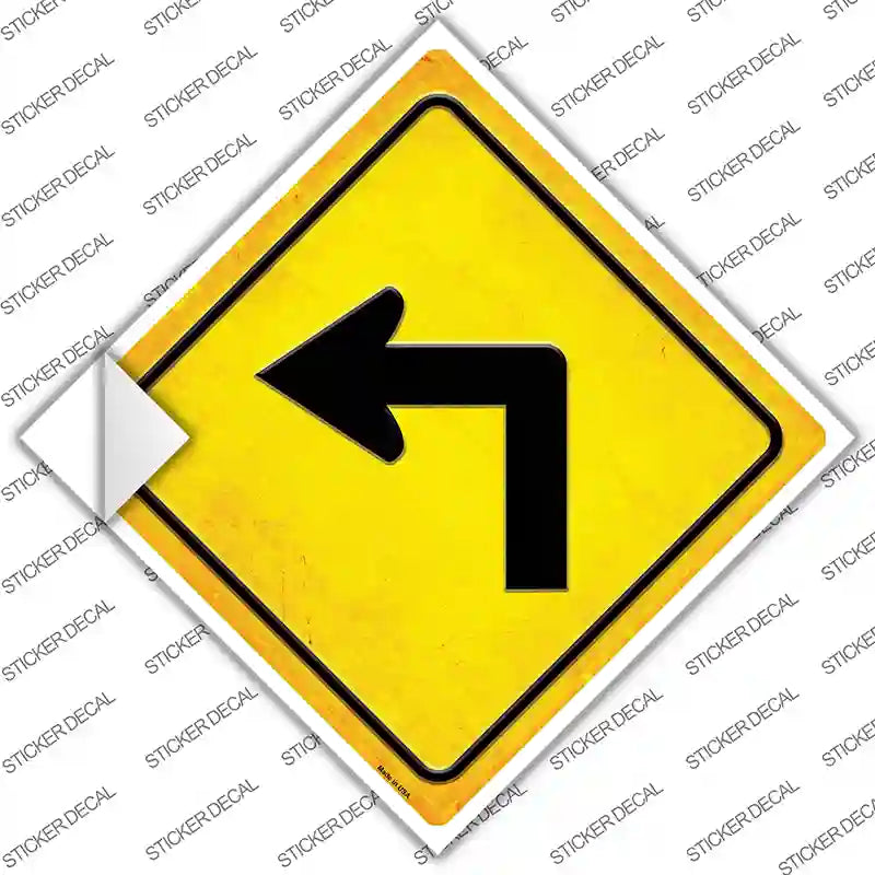 Left Turn Novelty Diamond Sticker Decal