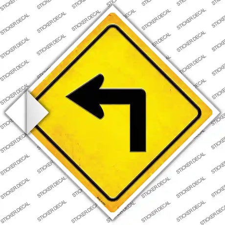 Left Turn Novelty Diamond Sticker Decal