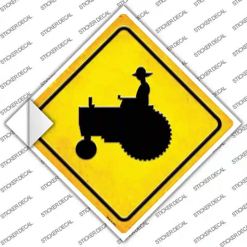 Tractor Crossing Novelty Diamond Sticker Decal