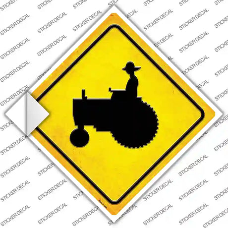 Tractor Crossing Novelty Diamond Sticker Decal