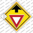 Yield Ahead Textured Novelty Diamond Sticker Decal