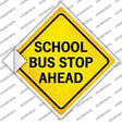 School Bus Stop Ahead Novelty Diamond Sticker Decal