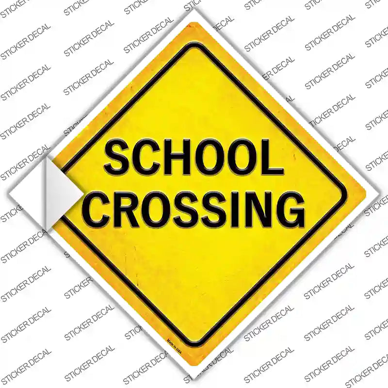 School Crossing Novelty Diamond Sticker Decal
