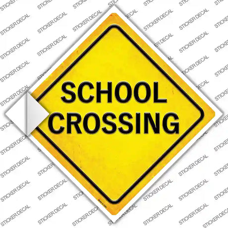 School Crossing Novelty Diamond Sticker Decal
