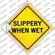 Slippery When Wet Novelty Diamond Sticker Decal