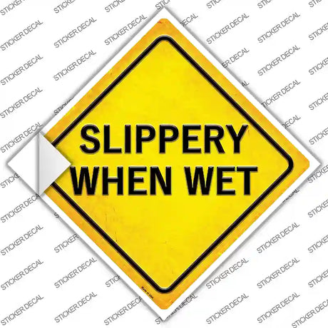 Slippery When Wet Novelty Diamond Sticker Decal