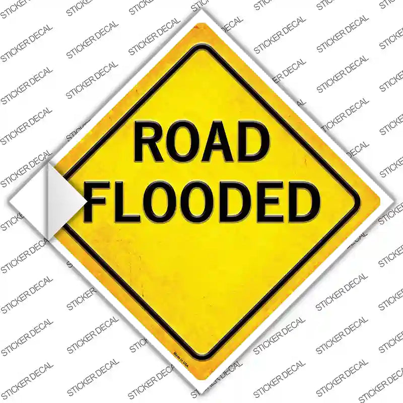 Road Flooded Novelty Diamond Sticker Decal