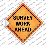 Survey Work Ahead Novelty Diamond Sticker Decal