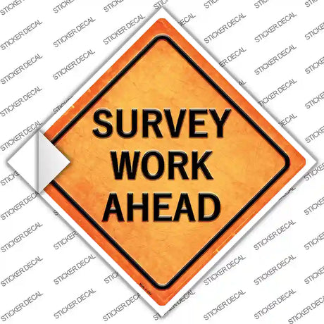 Survey Work Ahead Novelty Diamond Sticker Decal