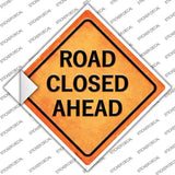 Road Closed Ahead Novelty Diamond Sticker Decal