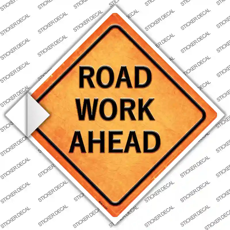 Road Work Ahead Novelty Diamond Sticker Decal