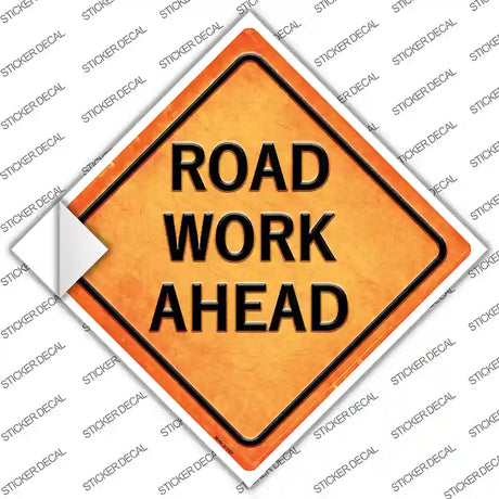 Road Work Ahead Novelty Diamond Sticker Decal