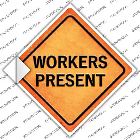 Workers Present Novelty Diamond Sticker Decal