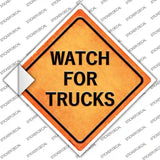Watch For Trucks Novelty Diamond Sticker Decal