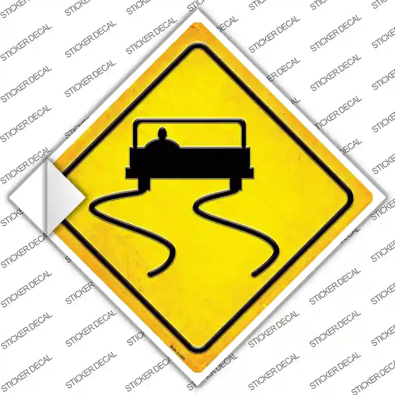 Slippery When Wet Car Novelty Diamond Sticker Decal