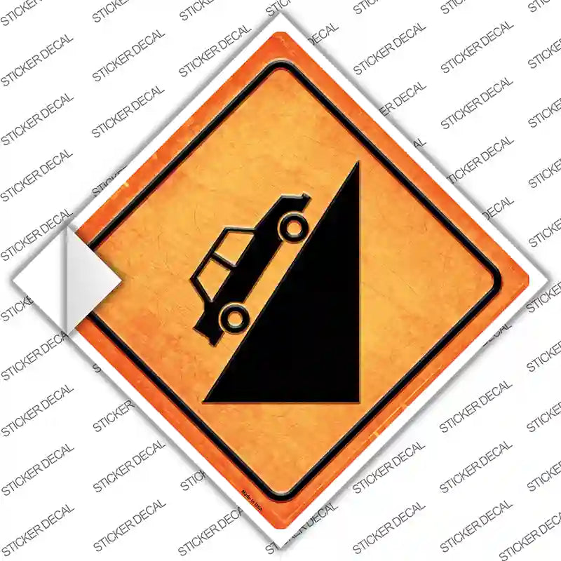 Steep Hill Ahead Novelty Diamond Sticker Decal