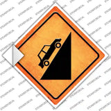 Steep Hill Ahead Novelty Diamond Sticker Decal