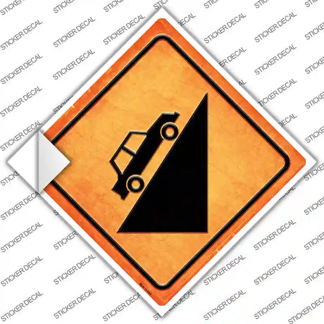 Steep Hill Ahead Novelty Diamond Sticker Decal