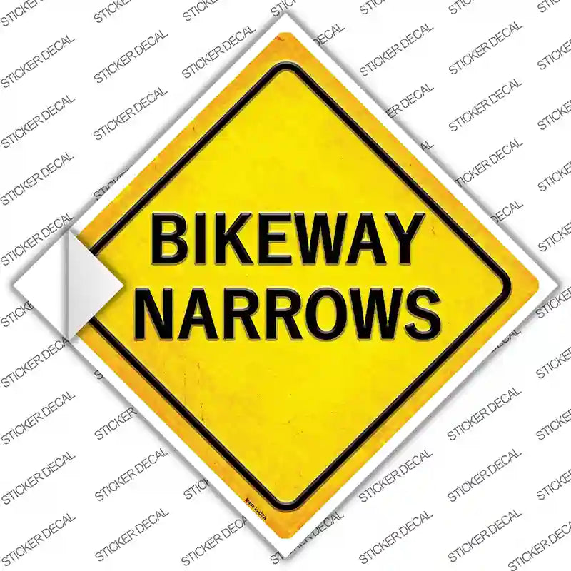Bikeway Narrows Novelty Diamond Sticker Decal
