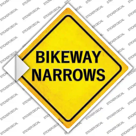 Bikeway Narrows Novelty Diamond Sticker Decal