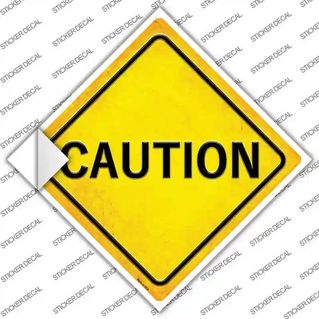 Caution Novelty Diamond Sticker Decal