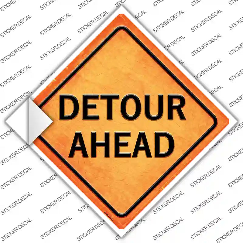 Detour Ahead Novelty Diamond Sticker Decal