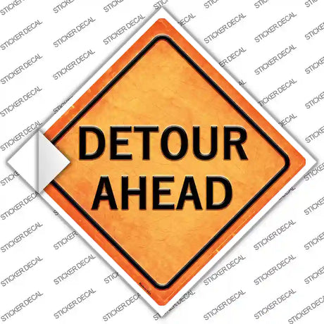 Detour Ahead Novelty Diamond Sticker Decal