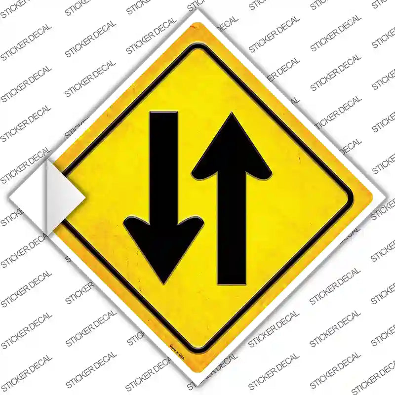Traffic Both Ways Novelty Diamond Sticker Decal
