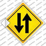 Traffic Both Ways Novelty Diamond Sticker Decal