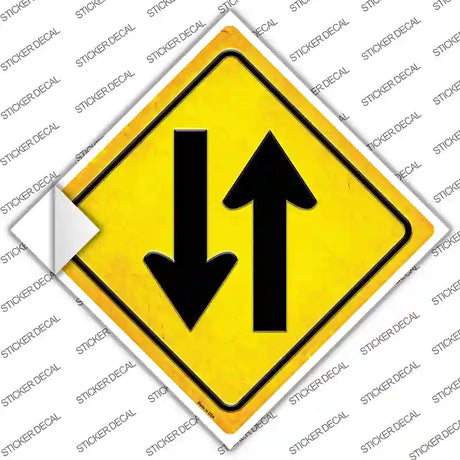 Traffic Both Ways Novelty Diamond Sticker Decal
