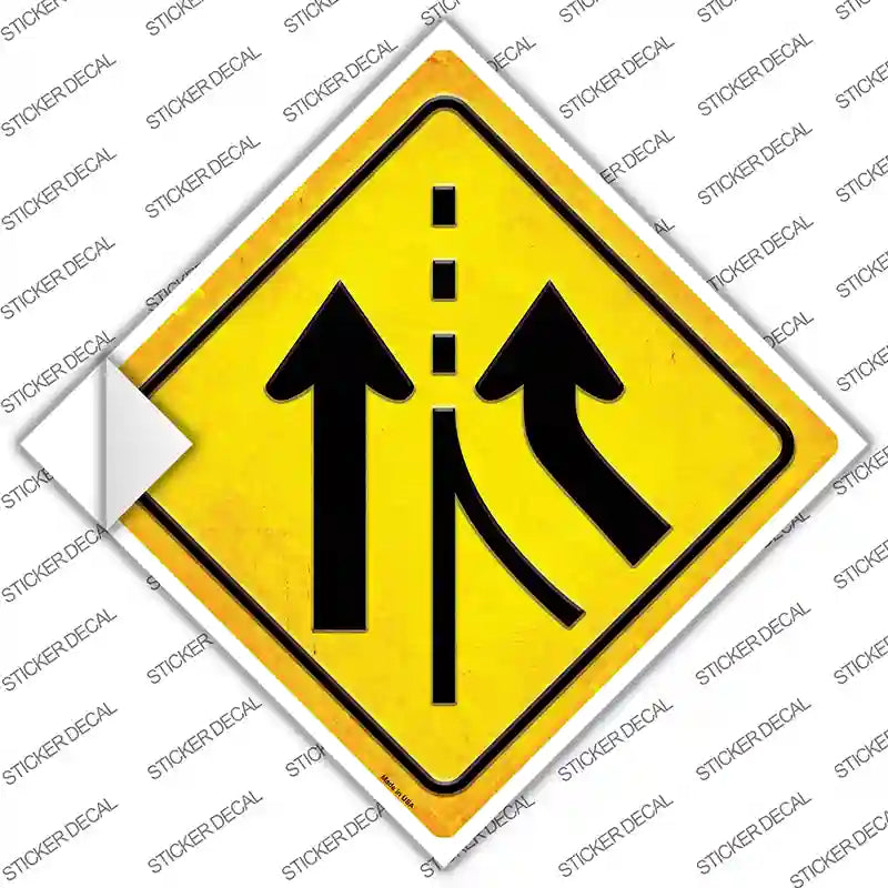 Lane Merging Novelty Diamond Sticker Decal