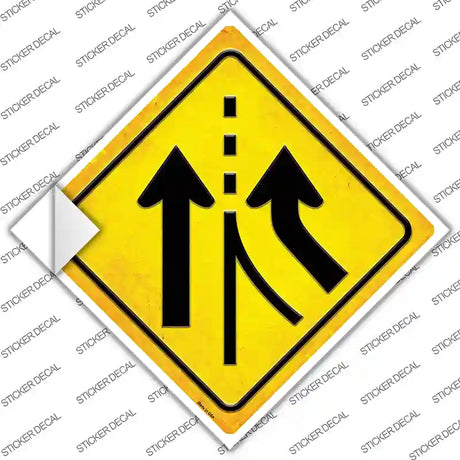 Lane Merging Novelty Diamond Sticker Decal