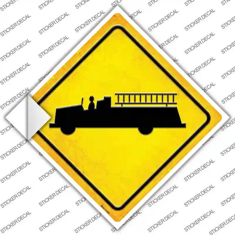 Firetruck Novelty Diamond Sticker Decal