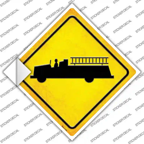 Firetruck Novelty Diamond Sticker Decal