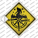 Bigfoot Compass Novelty Diamond Sticker Decal Small