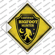 Certified Bigfoot Hunter Novelty Diamond Sticker Decal Small