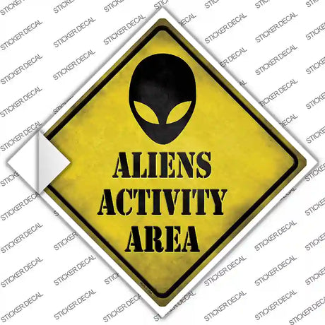 Aliens Activity Area Novelty Diamond Sticker Decal Small