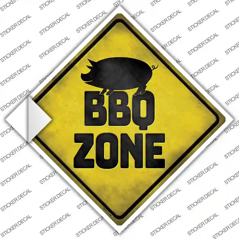 BBQ Zone Pig Novelty Diamond Sticker Decal