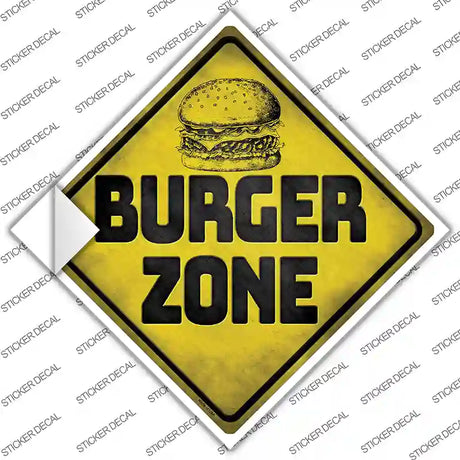 Burger Zone Novelty Diamond Sticker Decal Small