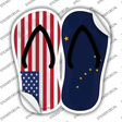 USA|Alaska Flag Novelty Flip Flops Sticker Decal Small