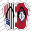 USA|Arkansas Flag Novelty Flip Flops Sticker Decal Small