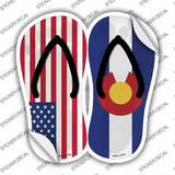 USA|Colorado Flag Novelty Flip Flops Sticker Decal Small