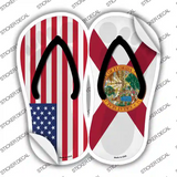 USA|Florida Flag Novelty Flip Flops Sticker Decal Small