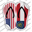 USA|Georgia Flag Novelty Flip Flops Sticker Decal Small