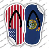 USA|Idaho Flag Novelty Flip Flops Sticker Decal Small