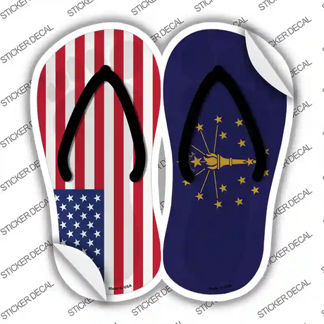 USA|Indiana Flag Novelty Flip Flops Sticker Decal Small